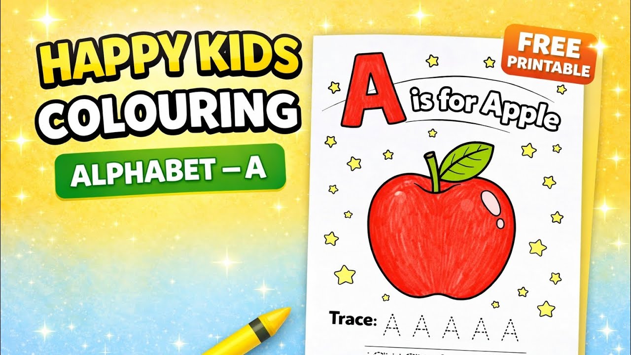 Learn Letter A for Kids | Printable Colour & Trace (Free PDF)