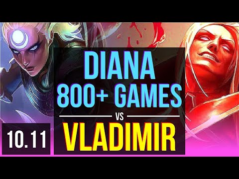 DIANA vs VLADIMIR (MID) | 1.2M mastery points, 800+ games, 2 early solo kills | EUW Diamond | v10.11