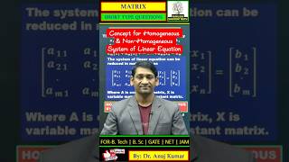 🔥Homogeneous and Non-Homogeneous System of linear equation🔥#engineeringmathematics #matrix #gatema