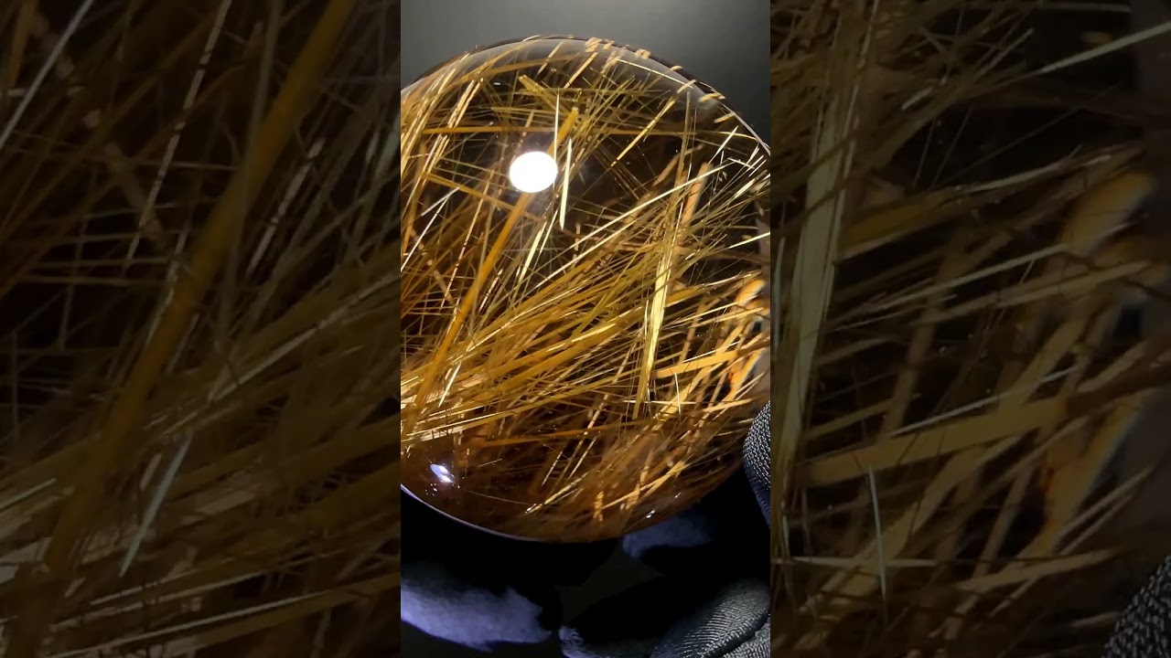 [超透明！トップクォリティ]ブラジル産タイチンルチルクォーツ丸玉/スフィア（球体球体直径50.9mm）★現品動画あり-slide-youtube