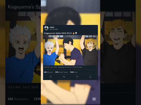 Kageyama's Spike WAS WILD 🔥💀 #haikyuu #shortsvideo #hinata #kageyama