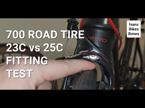 Road Bike Tire Width Fitting Test 700 23C VS 25C | 4K