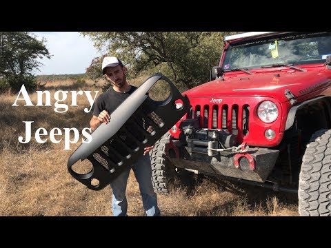 How To Install Angry Eyes Grill On A Jeep - FAIL - JN46