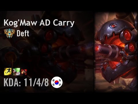 Kog'Maw AD Carry vs Jinx - Deft - KR Challenger Patch 6.11