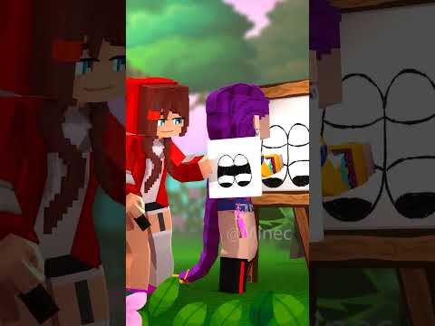 MAIZEN - Drawning Challenge with JJ and Rumi (Minecraft Animation) #minecraft #maizenminecraft
