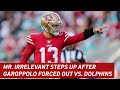 Brock Purdy steps up after Jimmy Garoppolo leaves injured in 49ers' win over Dolphins | NBCSBA