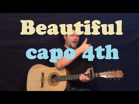 Beautiful (Mariah Carey) Easy Guitar Lesson How to Play Tutorial Chords Licks