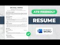 How To Make ATS Friendly Resume In MS Word ATS Resume Template Free Download