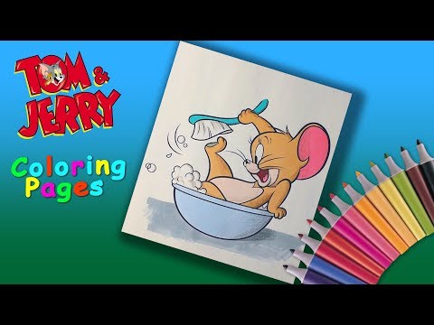 Tom and Jerry Coloring Pages for kids. Jerry washes coloring.