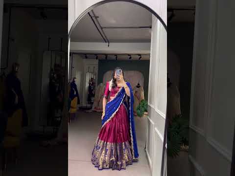 Red Royal Narayan Pattu Zari Weaving Lehenga Set