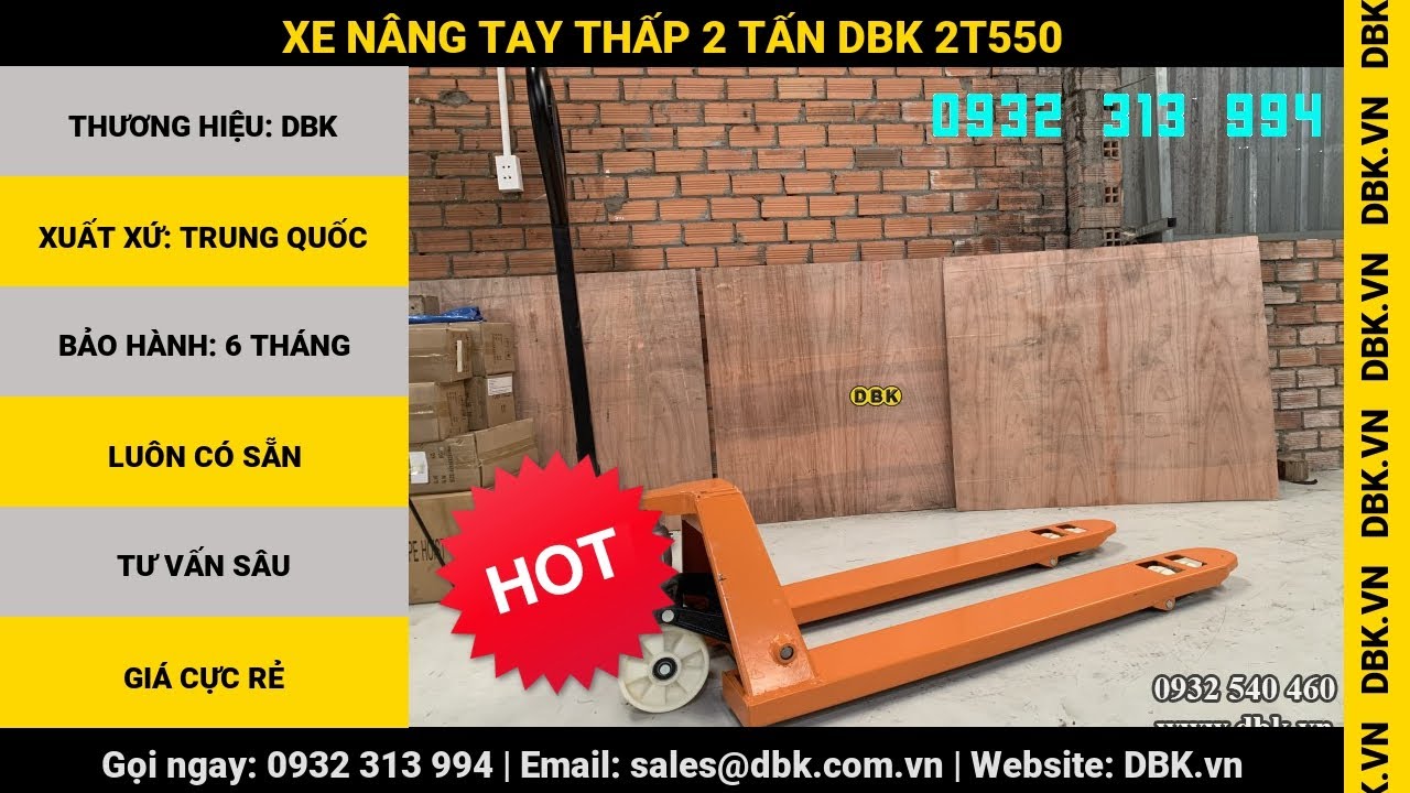 Video Xe nâng tay thấp 2 Tấn DBK 2T550 - Xe nâng tay thấp 2 Tấn DBK 2T550