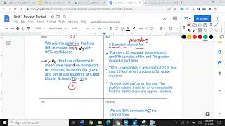 Unit 7 Review FRQ 1A