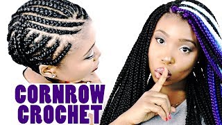 How To: CROCHET BOX BRAIDS For Beginners! Step By Step Cornrow Method Braid Tutorial