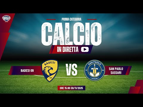 Calcio Prima Categoria Gir. D - Badesi '09-San Paolo Sassari (2-3)