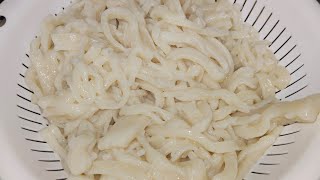 ③本日の無添加ごはん。薄力粉と水と塩だけで作るうどん。麺棒なしでもいけます。皇暦2686年5月12日撮影。