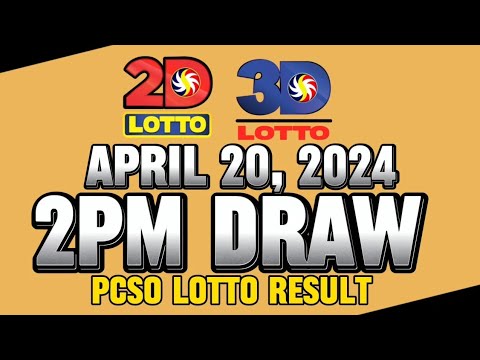 LOTTO 2PM DRAW 2D & 3D RESULT TODAY APRIL 20, 2024 #lottoresulttoday #pcsolottoresults #stl