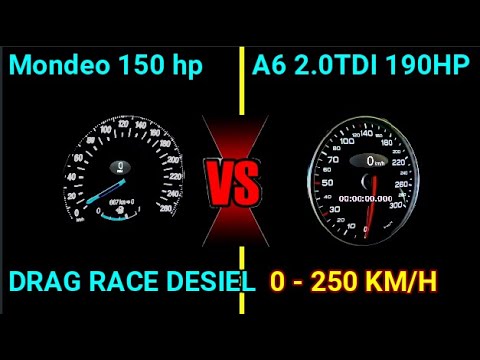 Ford Mondeo 2.0 tdci 150 hp VS Audi a6 2.0 tdi 190 hp Acceleration Sound 0 -250 km/h