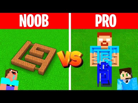 NOOB vs PRO: GIANT SECRET MAZE BUILD CHALLENGE in MINECRAFT