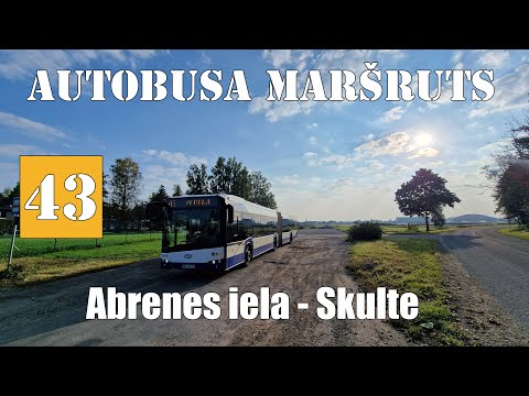 Rīga, Autobusa maršruts №43, Abrenes iela (Rīga) - Skulte. Timelipse 4x