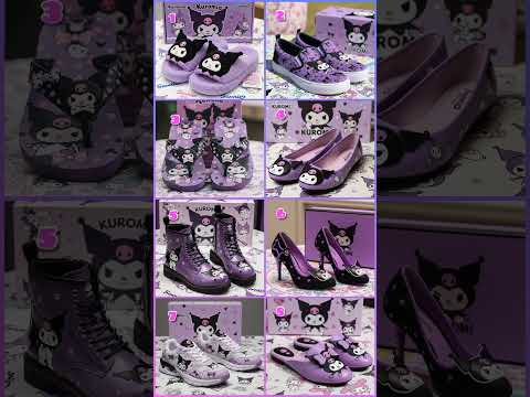 Sepatu dan sandal kuromi pilih yang mana yaa ?🤔🤩#sanrio #kuromi #sepatu #sandals