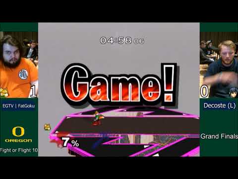 Fatgoku (Fox) vs decoste (Marth) Grand Finals @ Fight or Flight 10