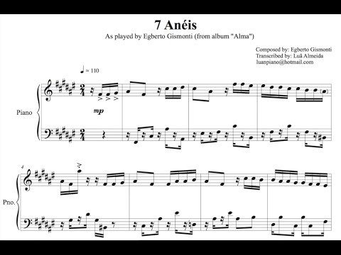 7 Anéis Egberto Gismonti (piano transcription)