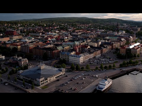 2955. Sundsvall Drone Stock Footage Video