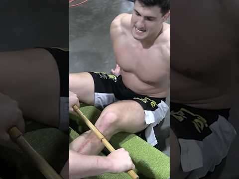 Ultra Painful Shin Conditioning with UFC Fighter Stephen Wonderboy Thompson… #funny #ufc #mma