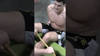 Ultra Painful Shin Conditioning with UFC Fighter Stephen Wonderboy Thompson… #funny #ufc #mma