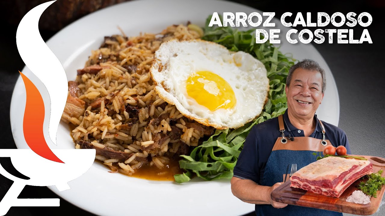 Arroz caldoso costela desfiada