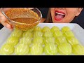 EATING SOUR LIMES WITH SWEET SPICY PEPPER SAUCE ASMR MUKBANG