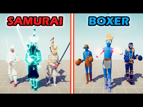 SAMURAI TEAM vs BOXER TEAM - Totally Accurate Battle Simulator | TABS