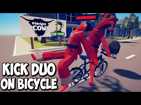 Kick Duo on Bicycle🚲 Taekwondo & Jester vs Every Faction - Totally Accurate Battle Simulator TABS