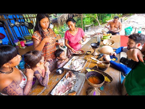Village Food in AMAZON RAINFOREST - Lemongrass Ants + EXOTIC Energy Drinks! | Manaus, Brazil!