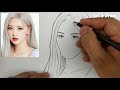VERY EASY ,real time rose drawing blackpink  kpop girlband from  south korea