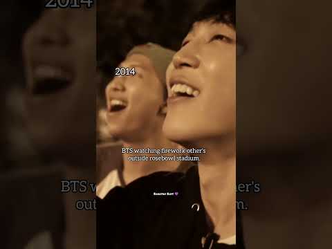 BTS watching others firework in 2014 vs Their 10th anniversary firework