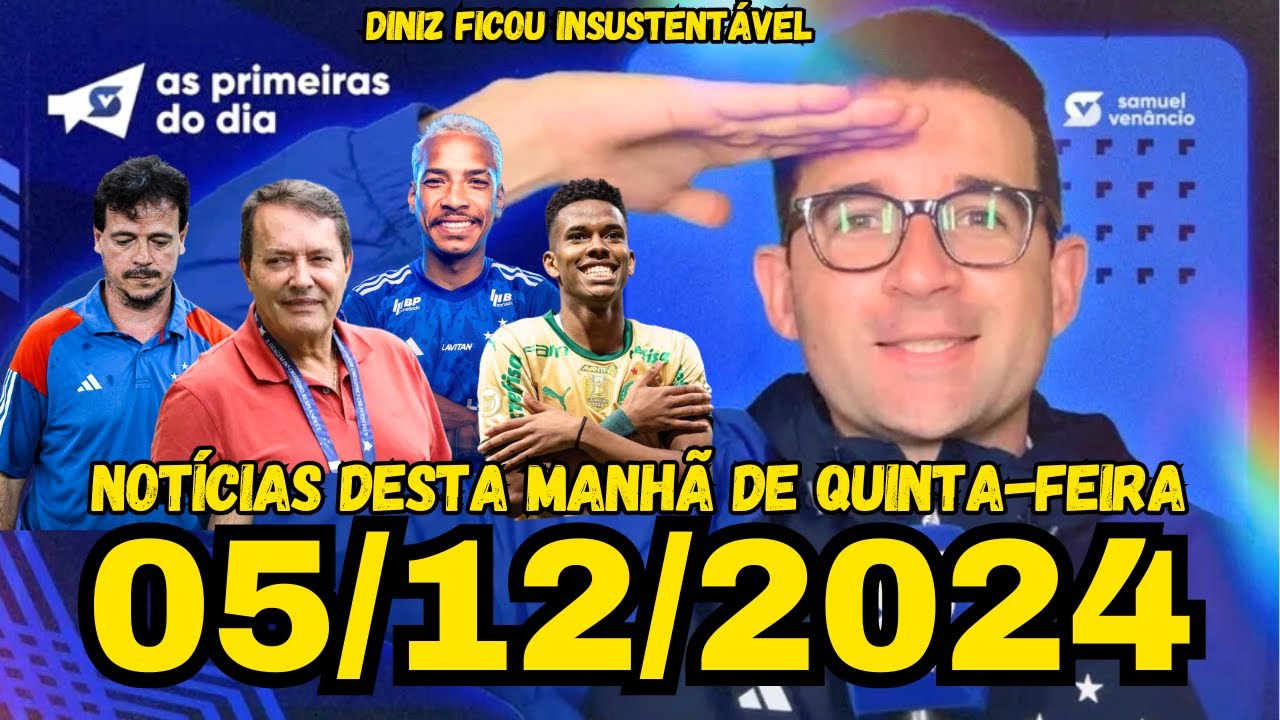 VENÂNCIO COM NOTÍCIAS DO CRUZEIRO NESTA QUINTA-FEIRA! DINIZ INSUSTENTÁVEL EM CRUZEIRO 1X2 PALMEIRAS
