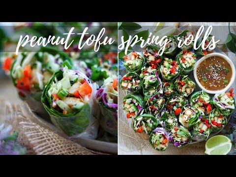 PEANUT TOFU SPRING ROLLS [EASY TO MAKE + HEALTHY] | PLANTIFULLY BASED