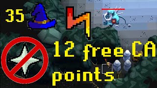 No prayer, low magic level - 12 Combat achievement points from Ice demon