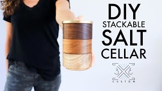 DIY Stackable Salt Cellar // Easy Woodworking Project // No Lathe // Scrap Wood Project