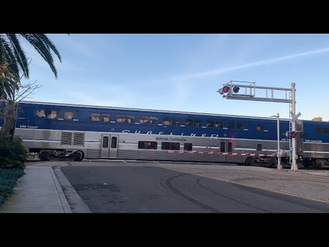 Amtrak California 6906 #768 Pacific Surfliner, Palm Ave. Railroad Crossing Carpinteria, CA