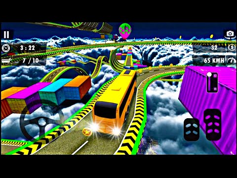 impossible bus stunt driving games bus stunts 3d game || new android gameplay !!