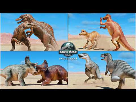 ALL BABY DINOSAURS PLAYING WITH EACH OTHER IN JURASSIC WORLD EVOLUTION 3