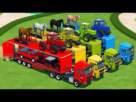 TRANSPORTING LIME, MERCEDES BENZ TRACTORS & PICKUP CARS WITH MAN TRUCKS - Farming Simulator 22