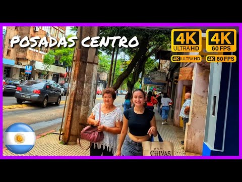 🇦🇷POSADAS DOWNTOWN Walking Tour 4K Misiones Argentina