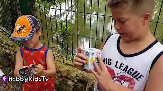 REAL Crocodile + Jungle Beach Surprise Toys! Beach Fun w/Blind Boxes HobbyKidsTV