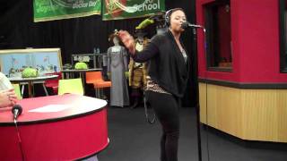 Chrisette Michele performs - I&#39;m Your Life - while visiting the Red Velvet Cake Studio.