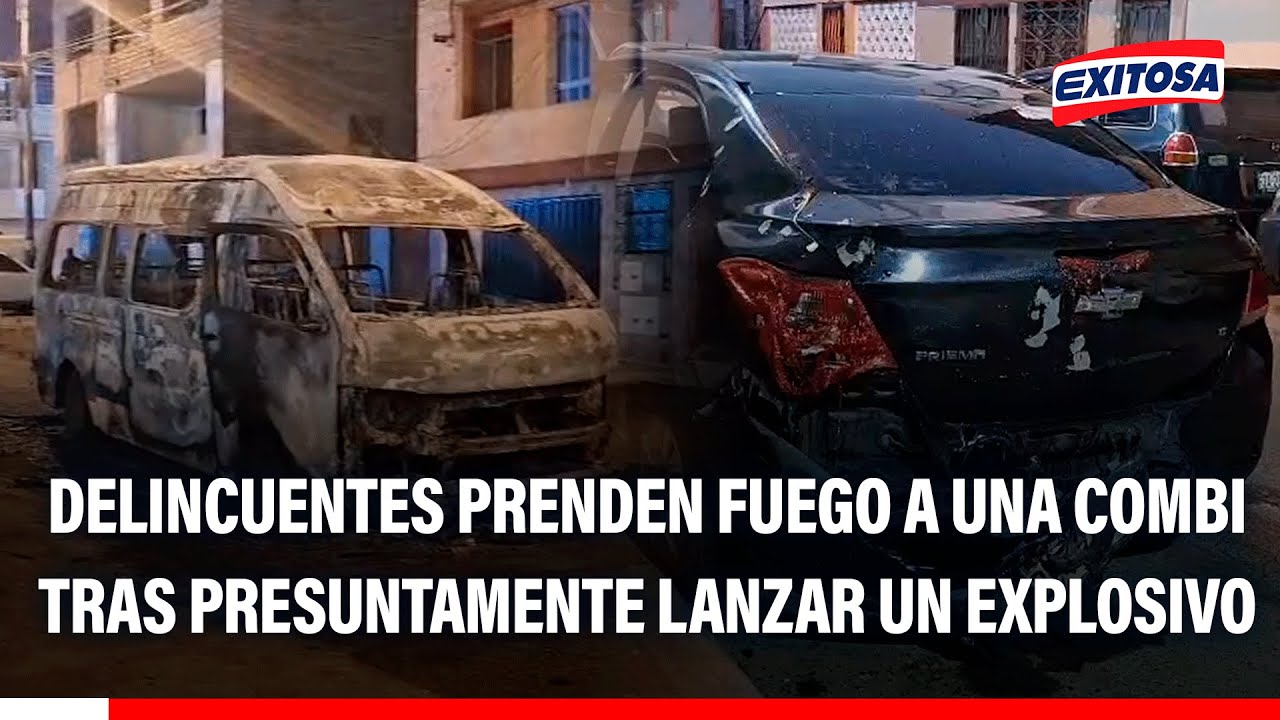 🔴🔵 Callao: Delincuentes prenden fuego a una combi tras presuntamente lanzar un explosivo