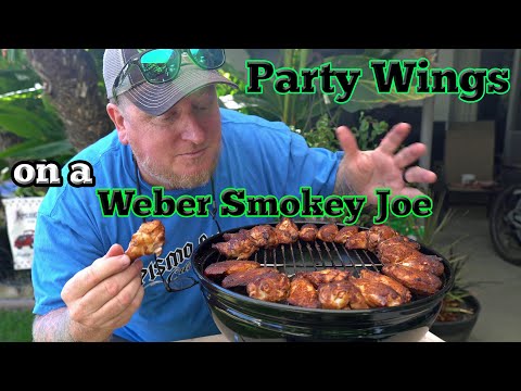 Best chicken wings recipe smoked on a small charcoal grill Smokey Joe