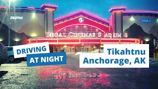Night Drive in Tikahtnu Paking Lot Anchorage Alaska #alaska #travel #driving #fun  #anchoragealaska